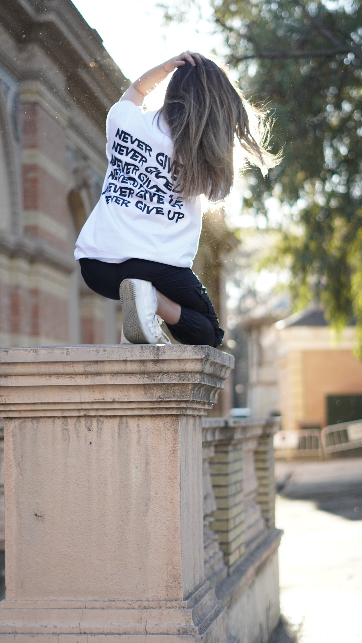 Camiseta Oversize Never-Blanca