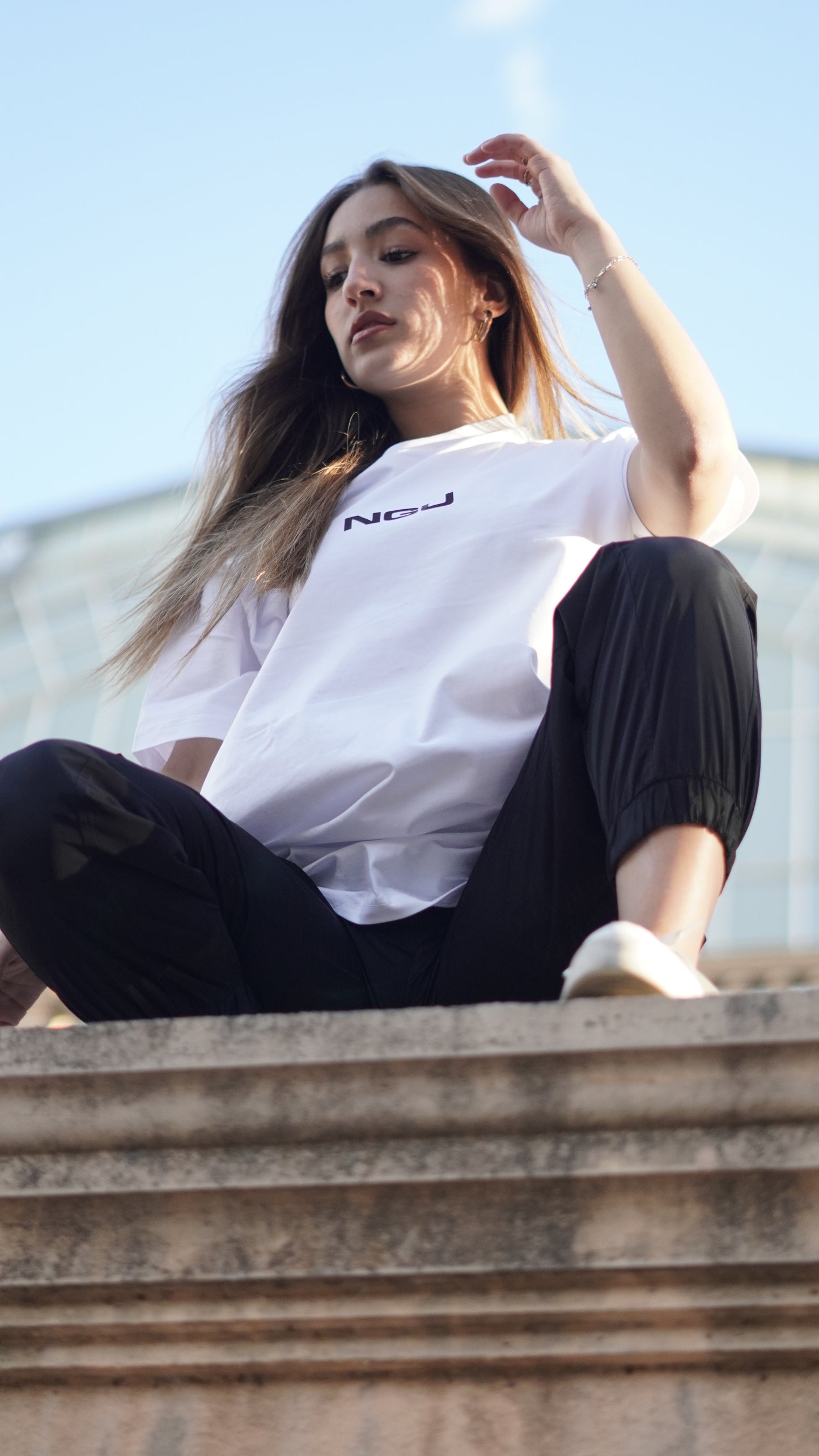 Camiseta Oversize Never-Blanca